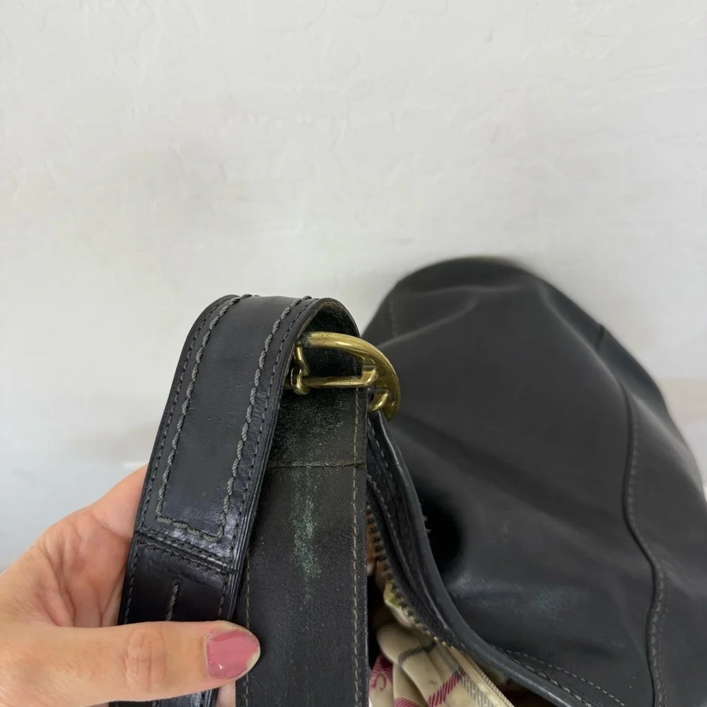 Coach Vintage Bleecker Tattersall Duffle Bucket Bag 11422 Black